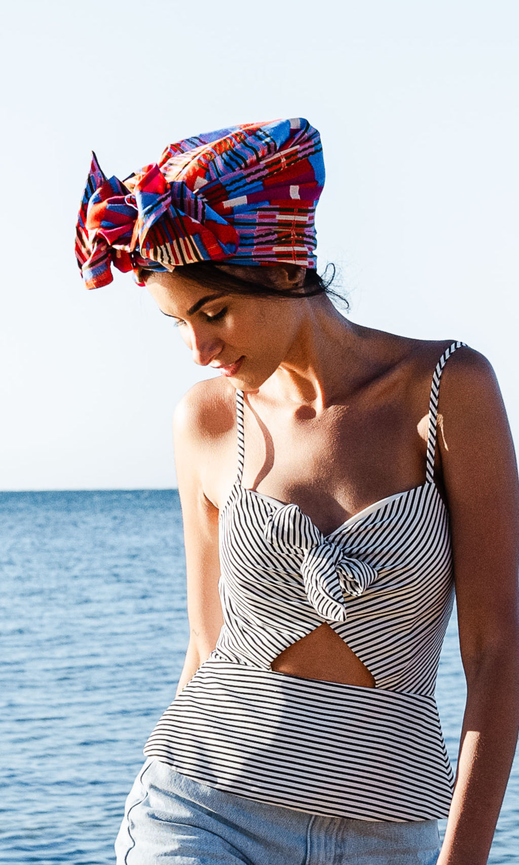Josephine Wired Head Wrap – Rustle & Flow in Skye | Celine Martine