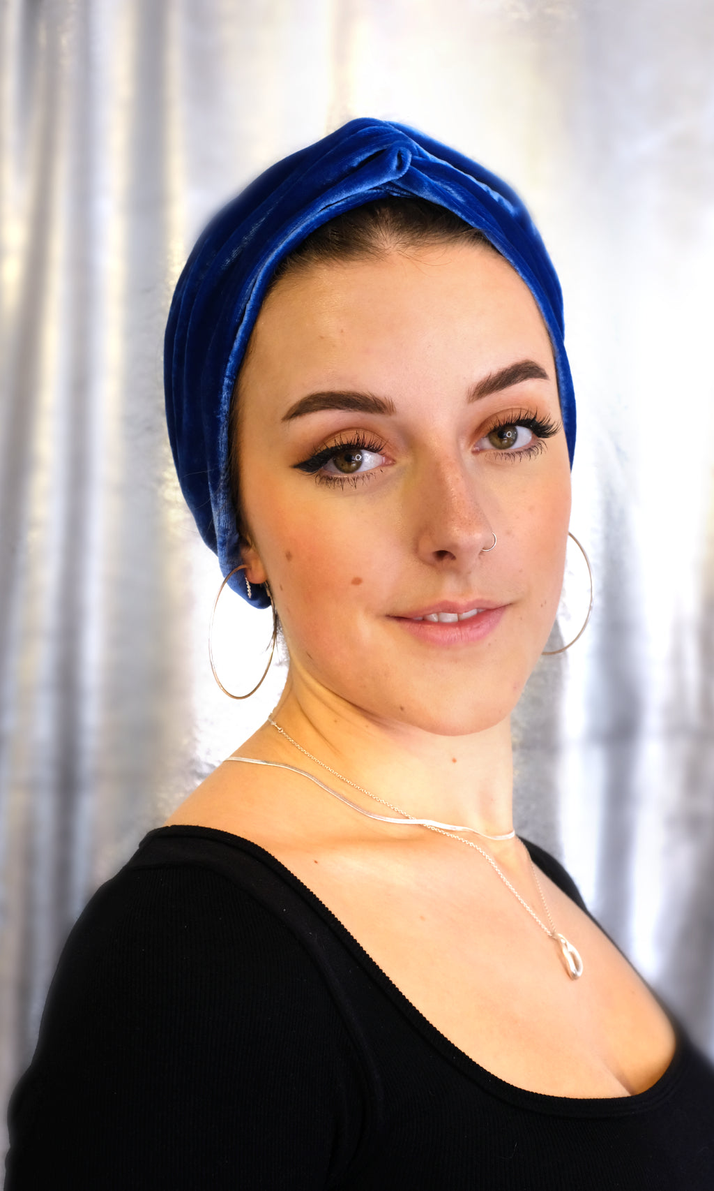 Liz Velvet Turban Headband Royal Blue – Celine Martine