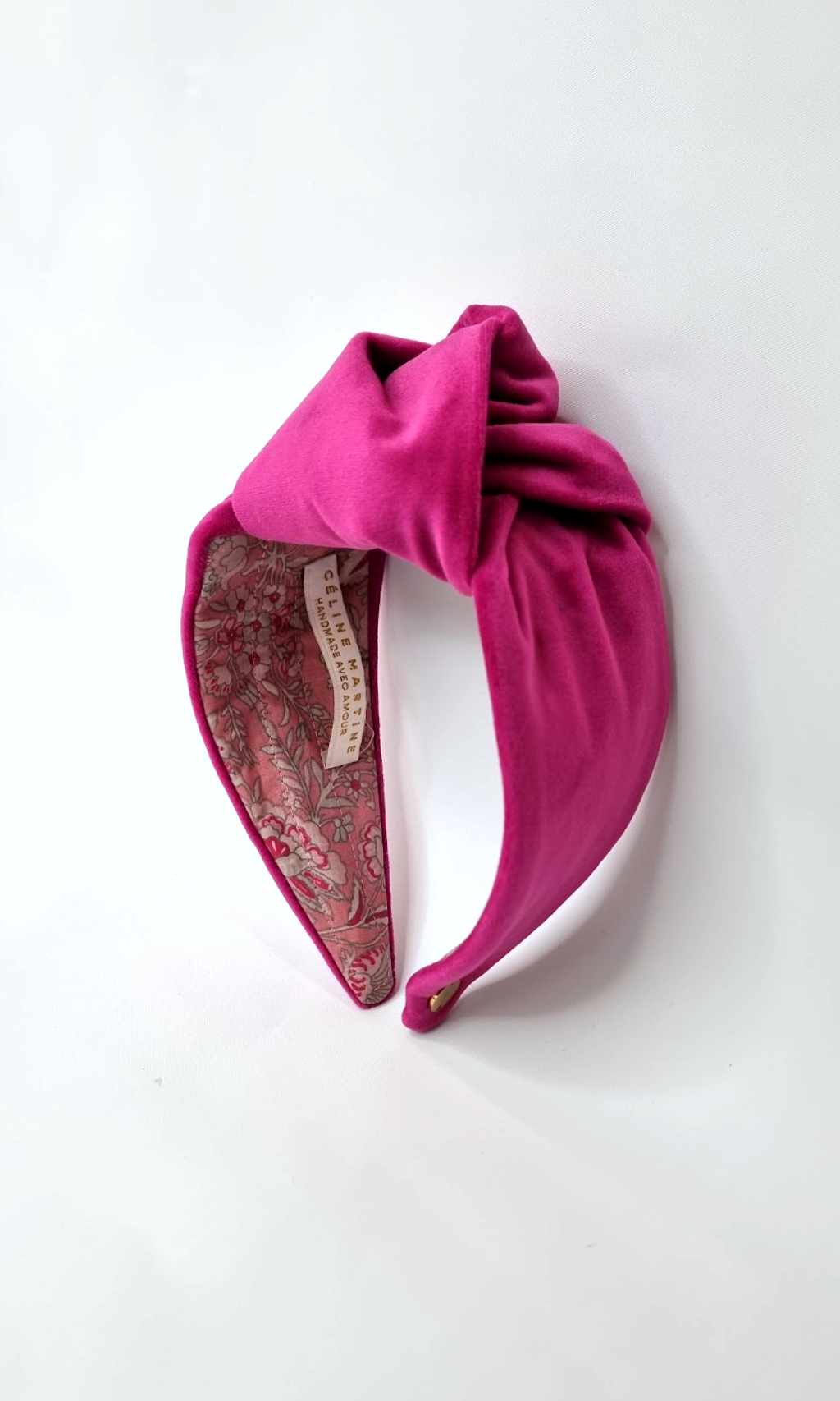 Simone Top Knot Headband - Magenta Pink Velvet
