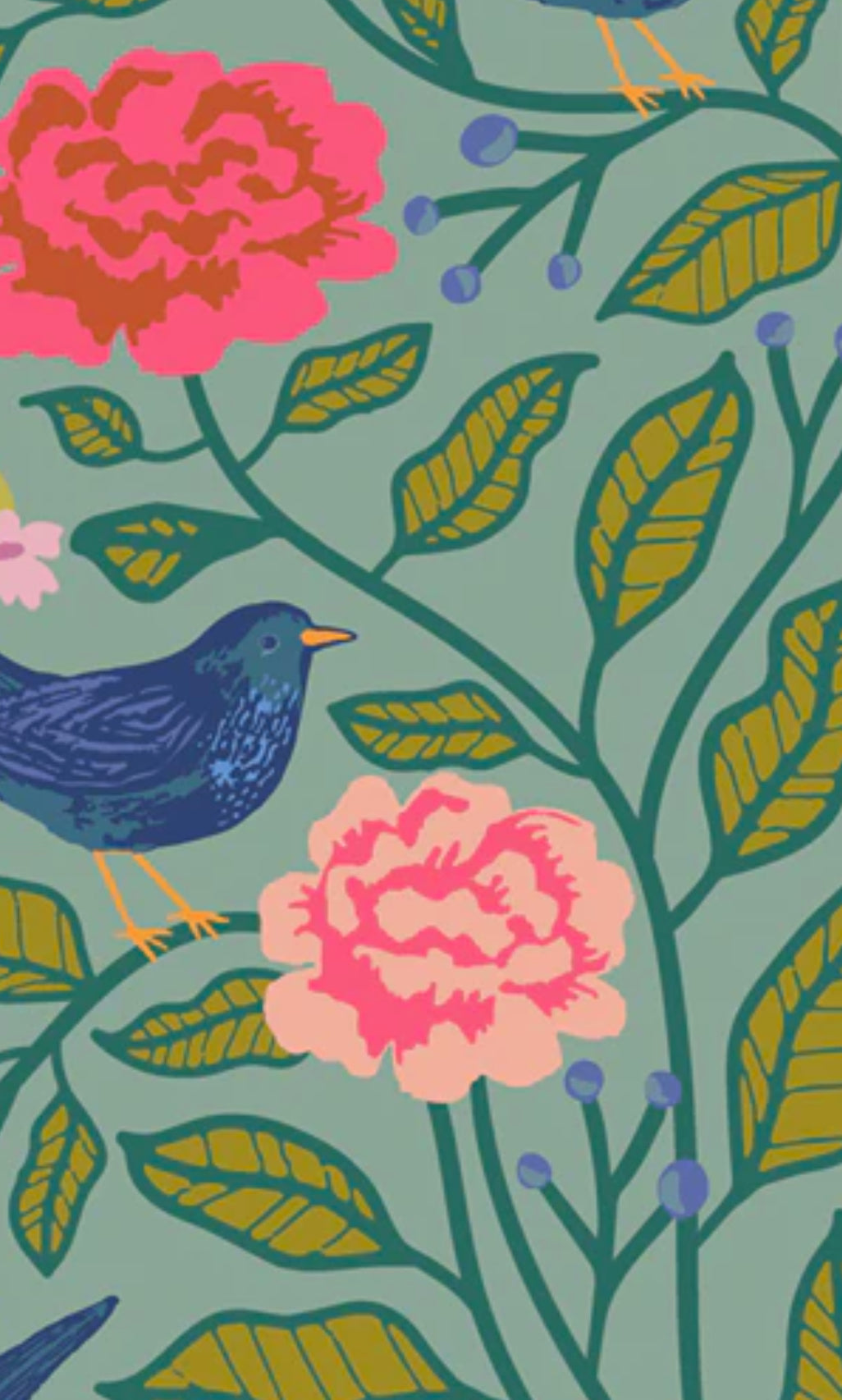 Head wrap for cancer hair loss – soft cotton turban by Celine Martine - Wired chemo head scarf for women – fashion headwear after treatment. Pattern of birds and flowers on a teal background