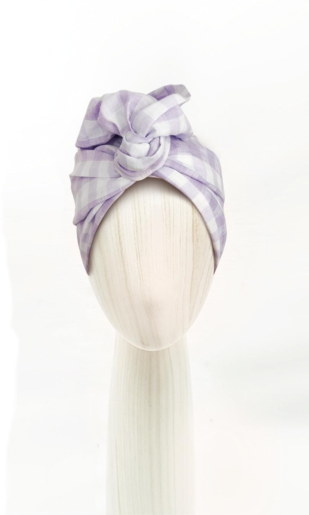 Josephine Wired Head Wrap - Lavender Check