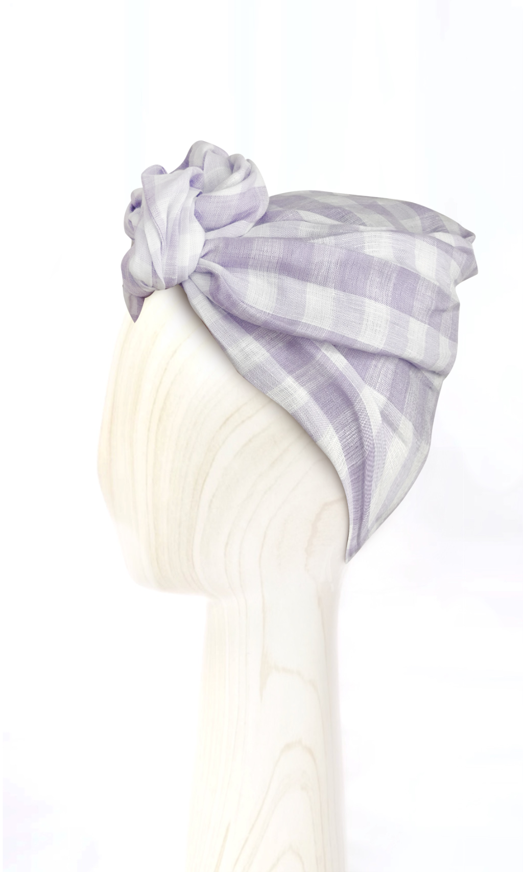 Josephine Wired Head Wrap - Lavender Check