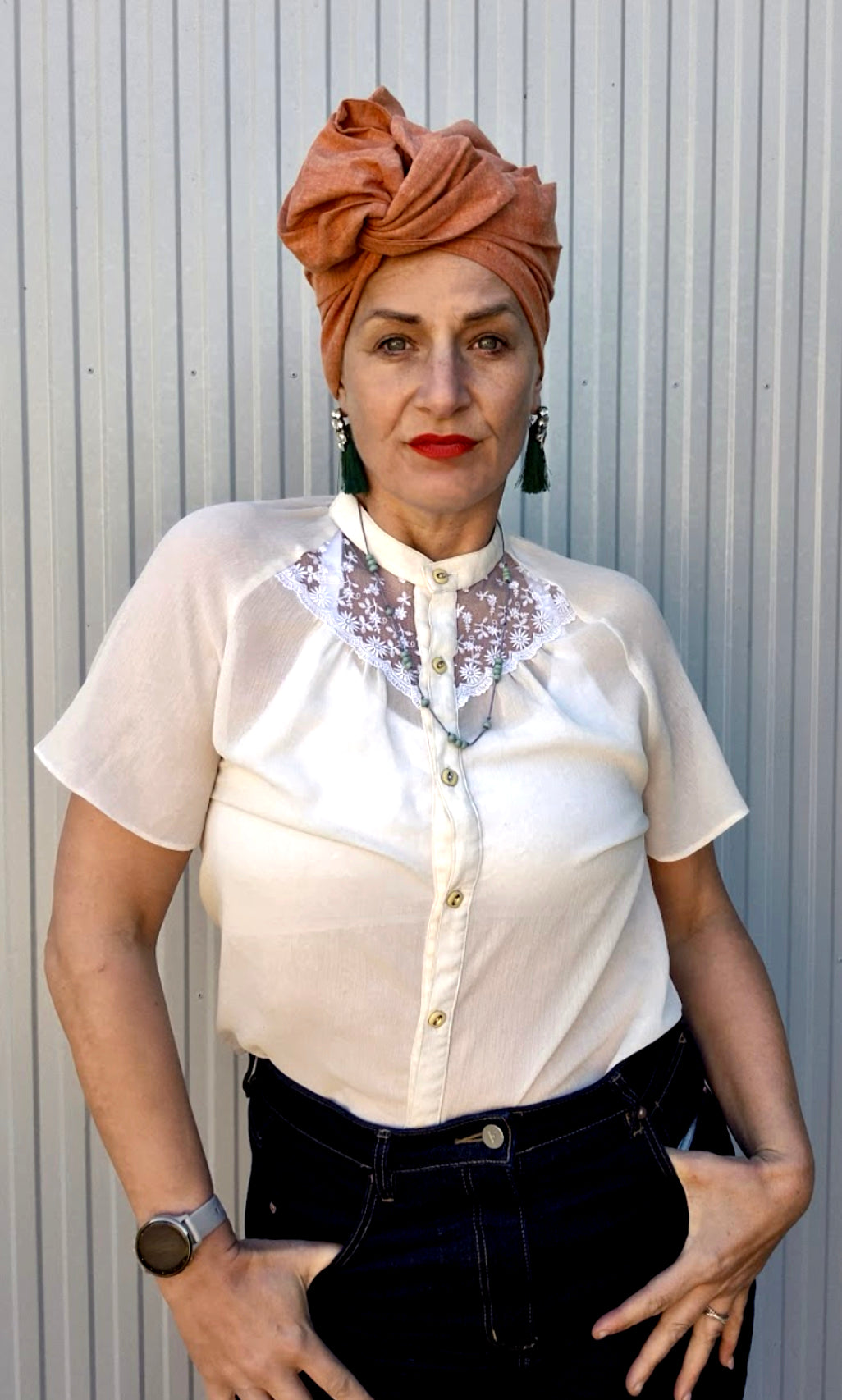 Josephine Wired Head Wrap - Apricot Crush