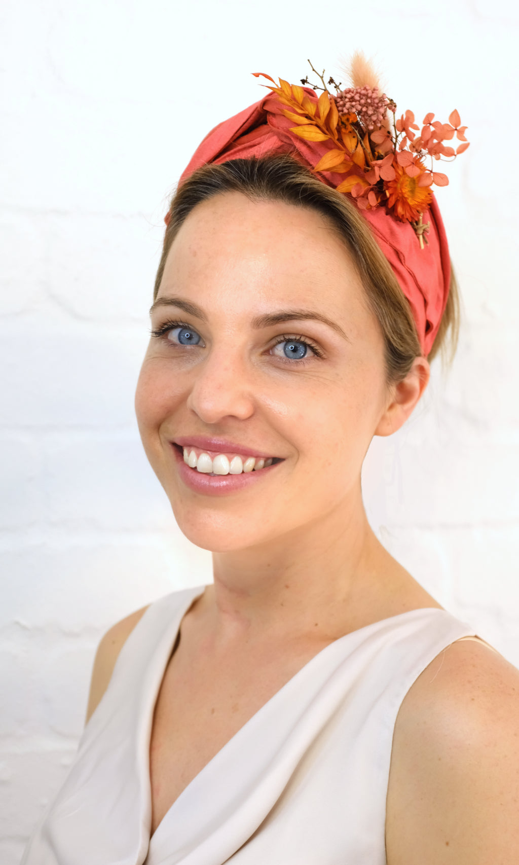 Grace Bloom Headband - Antique Coral - Made to Order