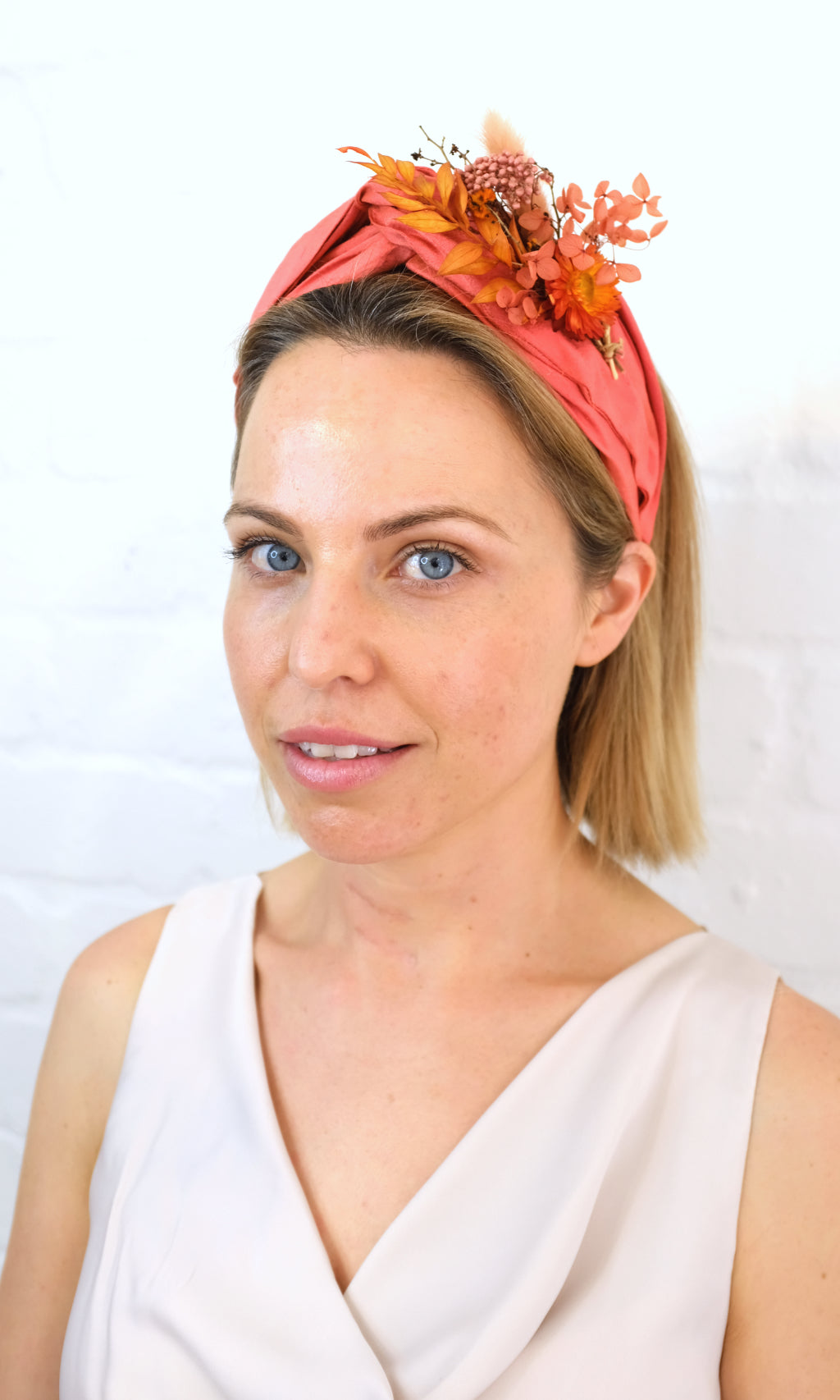 Grace Bloom Headband - Antique Coral - Made to Order