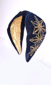 Namjosh - Embroidered Headband (Navy Velvet)