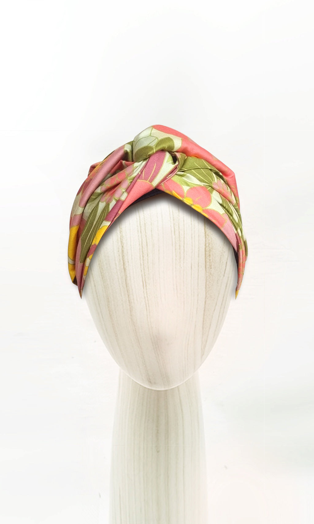 Twisted Version Retro Blooms wired head wrap, designed for effortless volume and chic elegance, suitable for fashion wear and sensitive scalps