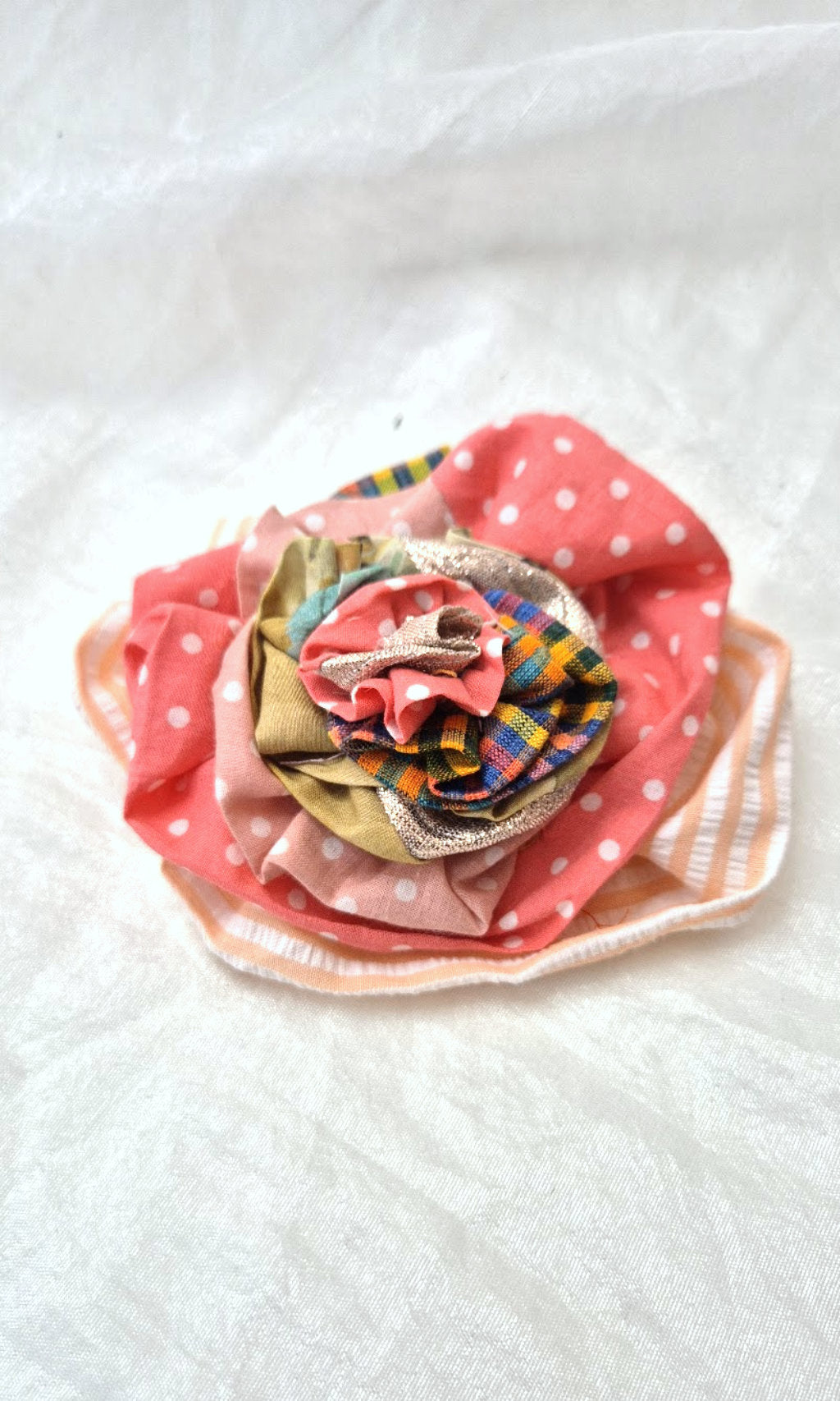 Rosette 2 pink pin or brooch, designed for a pop of style on hair, clothing or bag suitable for everyday wear