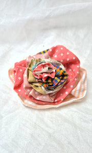 Rosette 2 pink pin or brooch, designed for a pop of style on hair, clothing or bag suitable for everyday wear