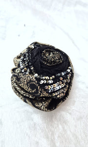 Hand-made Rosette 4 black hairpin or brooch, perfect for adding charm and confidence for fashion 