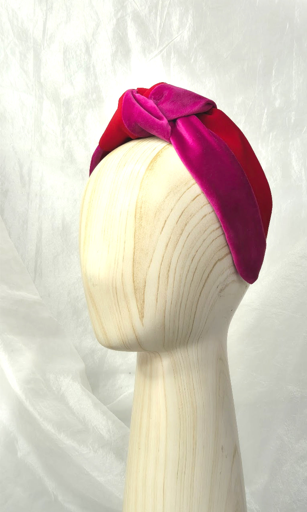 Simone Top Knot Headband – Red  Fuchsia