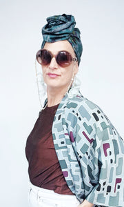 Josephine Wired Head Wrap - Ikat Green