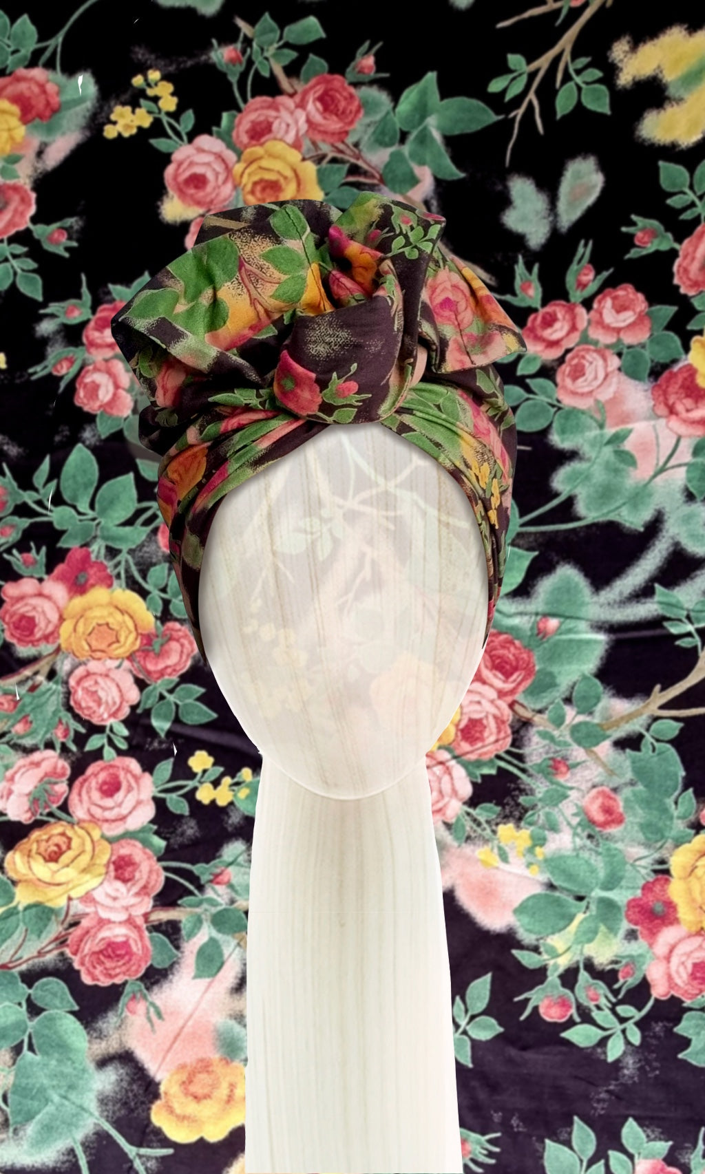 Josephine Wired Head Wrap - Forest Rose