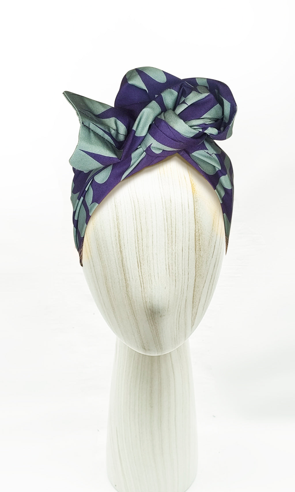 Josephine Wired Head Wrap -  Teal & Navy