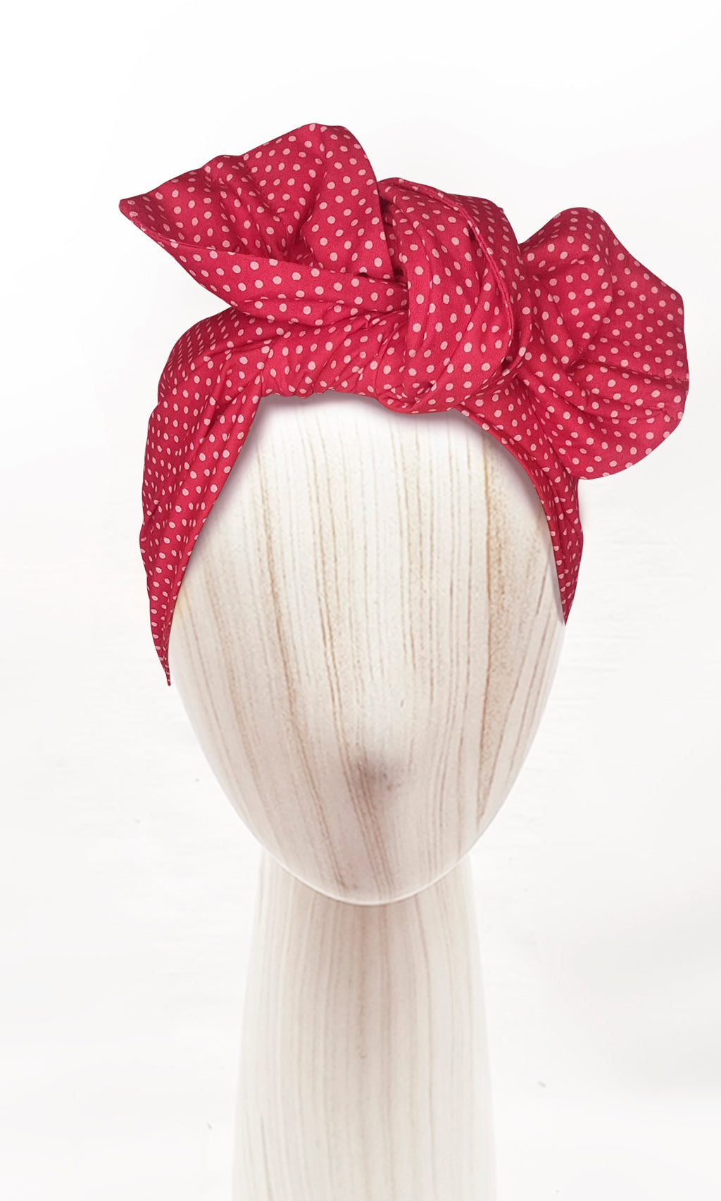 Josephine Wired Head Wrap - Red & White Polka Dots
