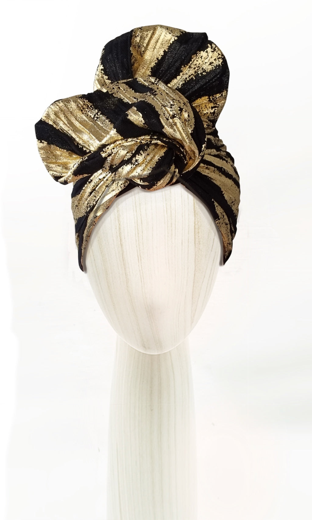 Luxe Josephine Wired Head Wrap -  Black & Gold